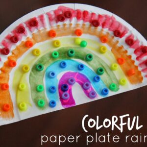 Colorful Bead Paper Plate Rainbow