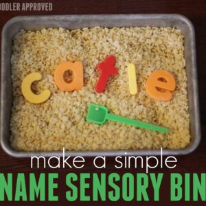 Easy Name Sensory Activity and Books for Toddlers and Preschoolers